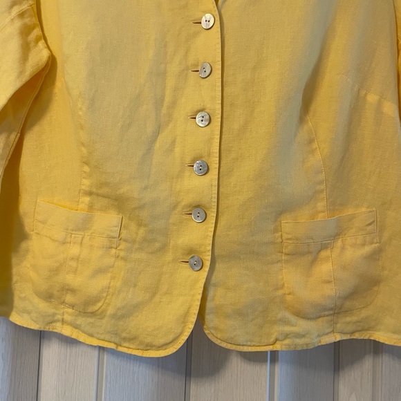 Talbots Yellow Linen Blazer - Picture 5 of 7